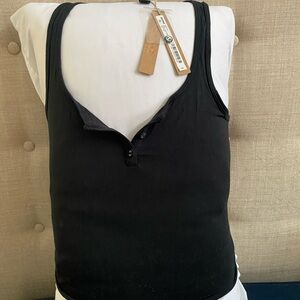 SKIMS Classic Black Tank Top with Buttons